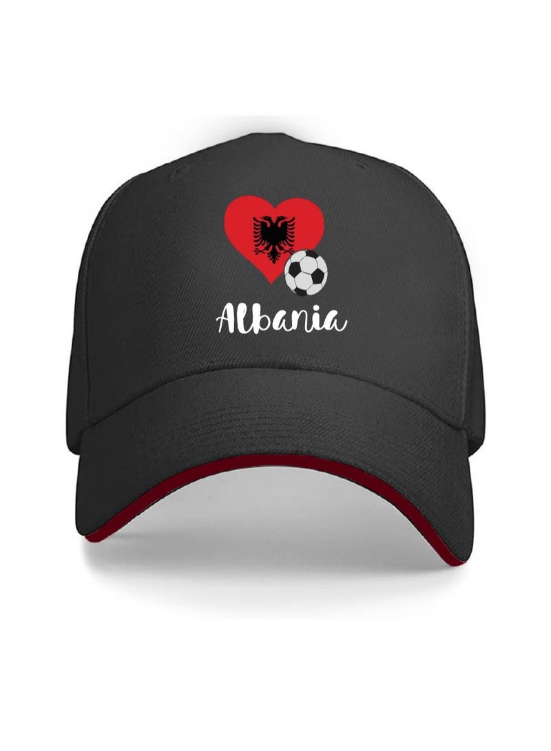 PRINTSHOP4ME Albania Unisex Adult Football Cap for Both Men and Women With Metal Adjustable Buckle Closure - Perfect for Football Fans, Match Days, Outdoor Activities, and Everyday Wear - Image 1