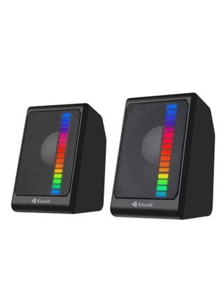 KISONLI X13 USB + AUX 3.5MM Speaker RGB Speaker for Computer, LAPTOP 3 WATT PER SPEAKER  WITH MODERN ERGONOMIC DESIGN PERFECT FOR YOUR COMPUTER  SETUP - pzsku/ZF90743D51178B86F6FDAZ/45/_/1734096992/3b353a26-609b-4736-9ef2-8cec4b60d219
