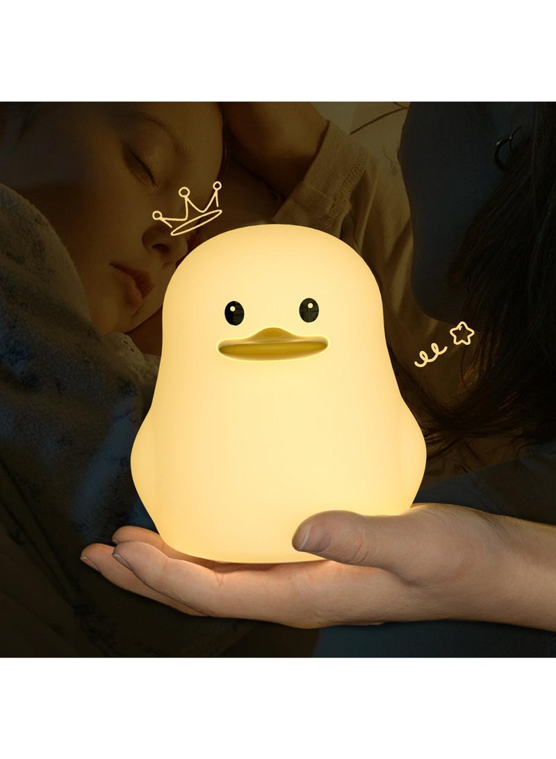 Silicone night light, duckling, USB charging induction sleeping light, bedside night light, children's gift - Image 1