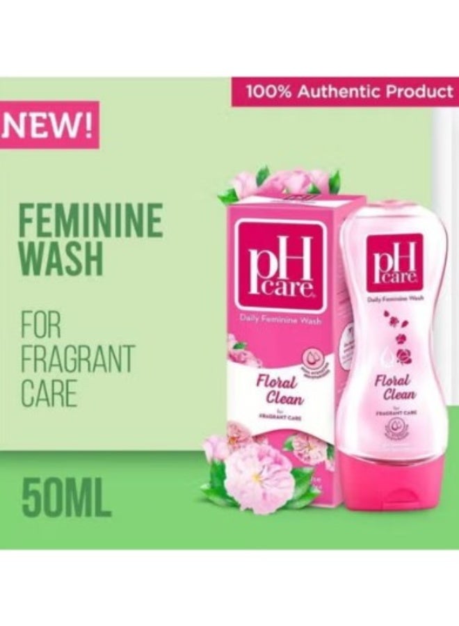 PH Care Daily Feminine Wash Floral Clean - 50ml - Image 4