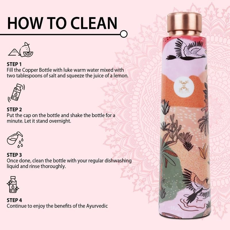 MERCAPE® MERCAPE Stay Refreshed and Healthy Pure Copper Water Bottle - Advanced Leak Proof, Joint Less (900ml) - Image 4