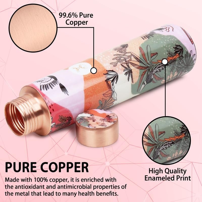 MERCAPE® MERCAPE Stay Refreshed and Healthy Pure Copper Water Bottle - Advanced Leak Proof, Joint Less (900ml) - Image 3