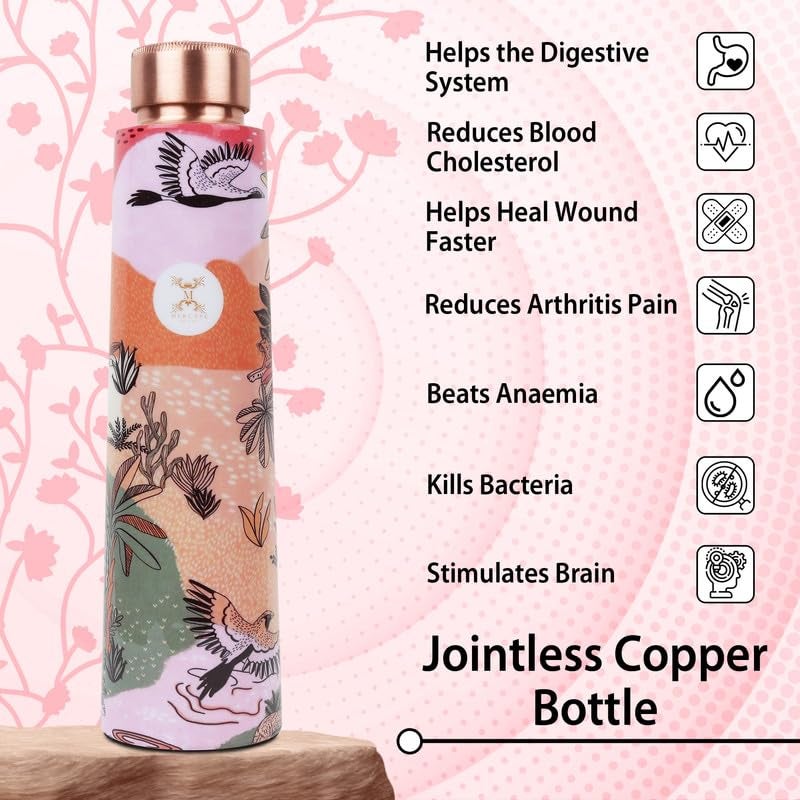 MERCAPE® MERCAPE Stay Refreshed and Healthy Pure Copper Water Bottle - Advanced Leak Proof, Joint Less (900ml) - Image 2