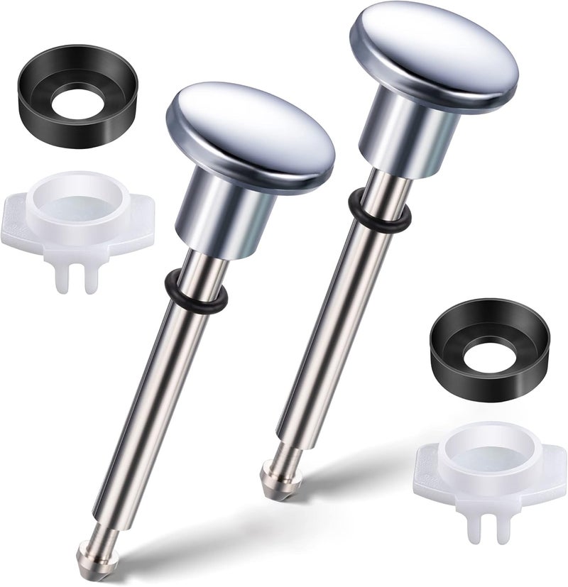Enhon 2 Set Tub Spout Diverter Repair Kit, Includes 2 x Diverter Valve Stems, 2 x Cup Seals and 2 x Gates, Bathroom Shower Bathtub Leaky Faucet Repair Replacement Parts (Chrome,Classic) - Image 1