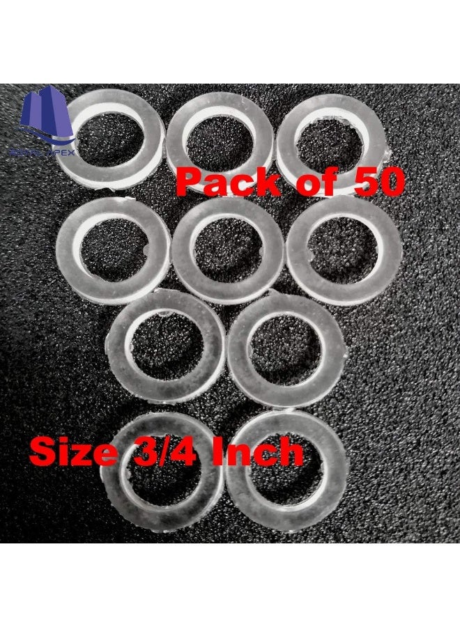 Royal Apex Bidet Shattaf Nylon Rubber Washer Circular Round Gasket Ring For Bathroom Shower Tap And Plumbing Etc Pack Of 50 3/4 Inch - Image 2