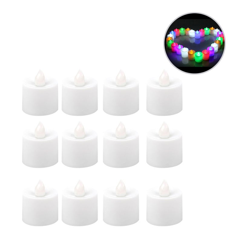 12pcs Simulation Candles Electronic Flameless Tealight Romantic Decor for Home Cafe (Random Color) - Image 3