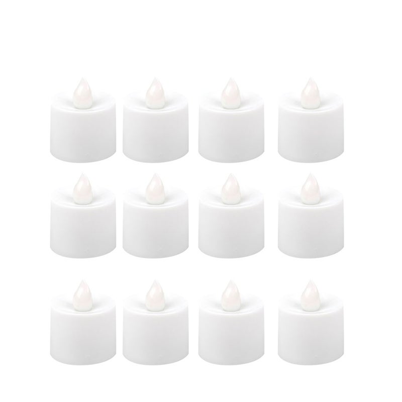 12pcs Simulation Candles Electronic Flameless Tealight Romantic Decor for Home Cafe (Random Color) - Image 1
