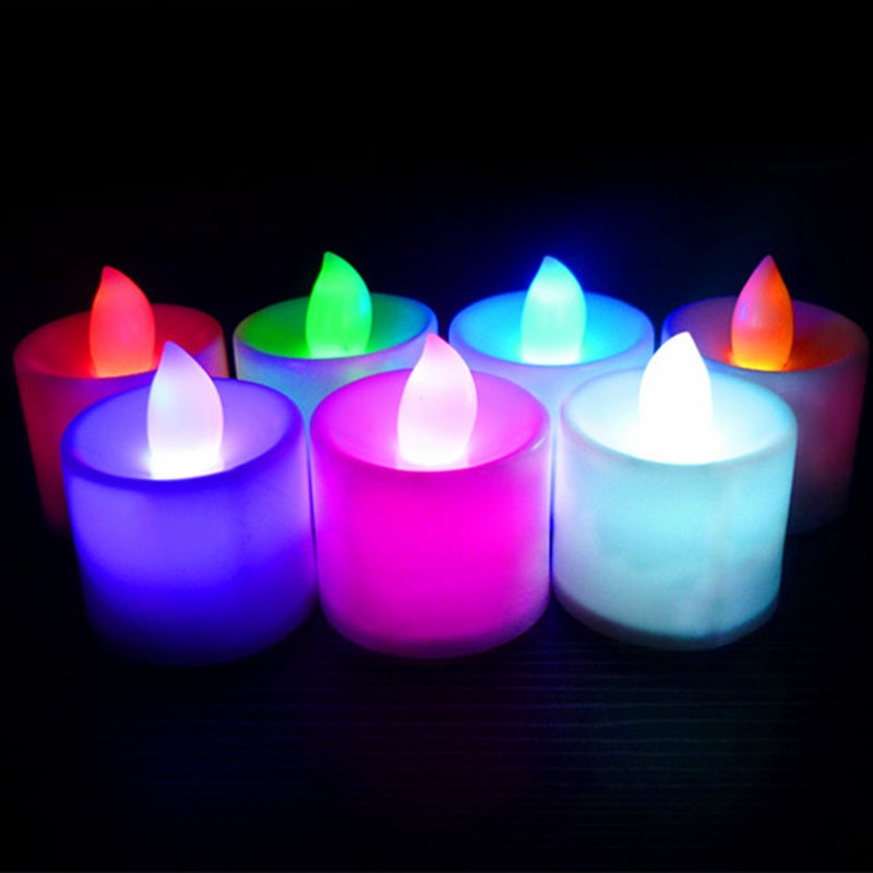 12pcs Simulation Candles Electronic Flameless Tealight Romantic Decor for Home Cafe (Random Color) - Image 4