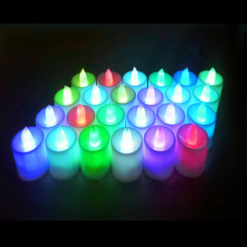 12pcs Simulation Candles Electronic Flameless Tealight Romantic Decor for Home Cafe (Random Color) - Image 5