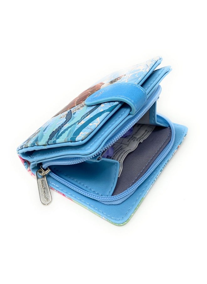 Shag Wear - Sea Turtle Medium Wallet For Women Blue 4.5 - Image 1