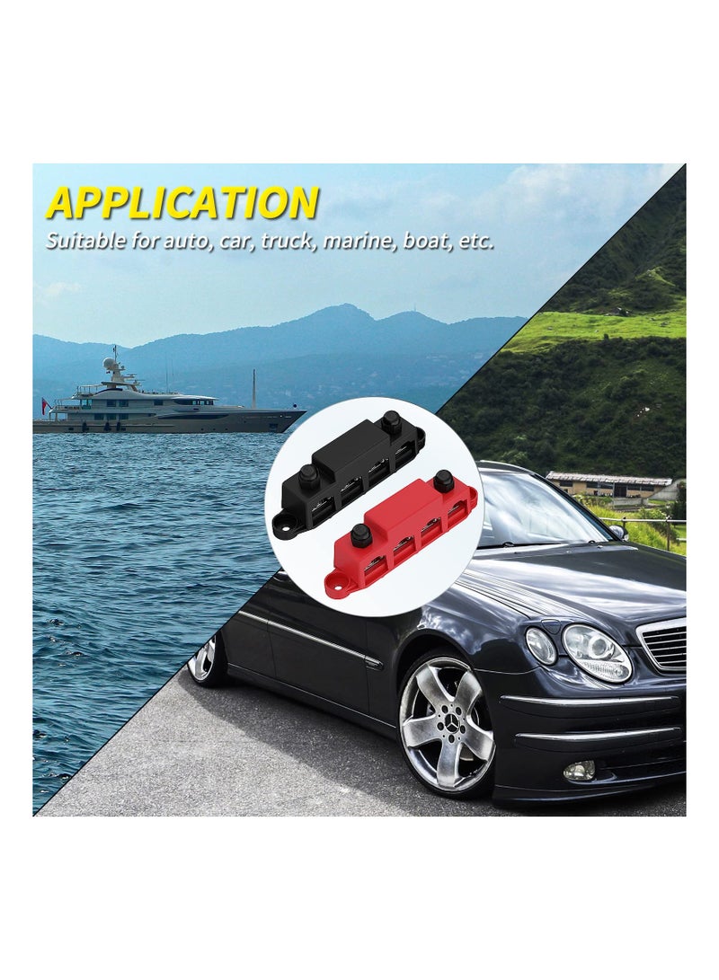 SYOSI 250A 12V 3/8"" Bus Bar Block, Power Distribution Block 4 Studs  Junction Block Centralized Bus Bar Power Block Automotive Marine Central Power Block with Cover 12 Volt Negative&Positive - Image 5