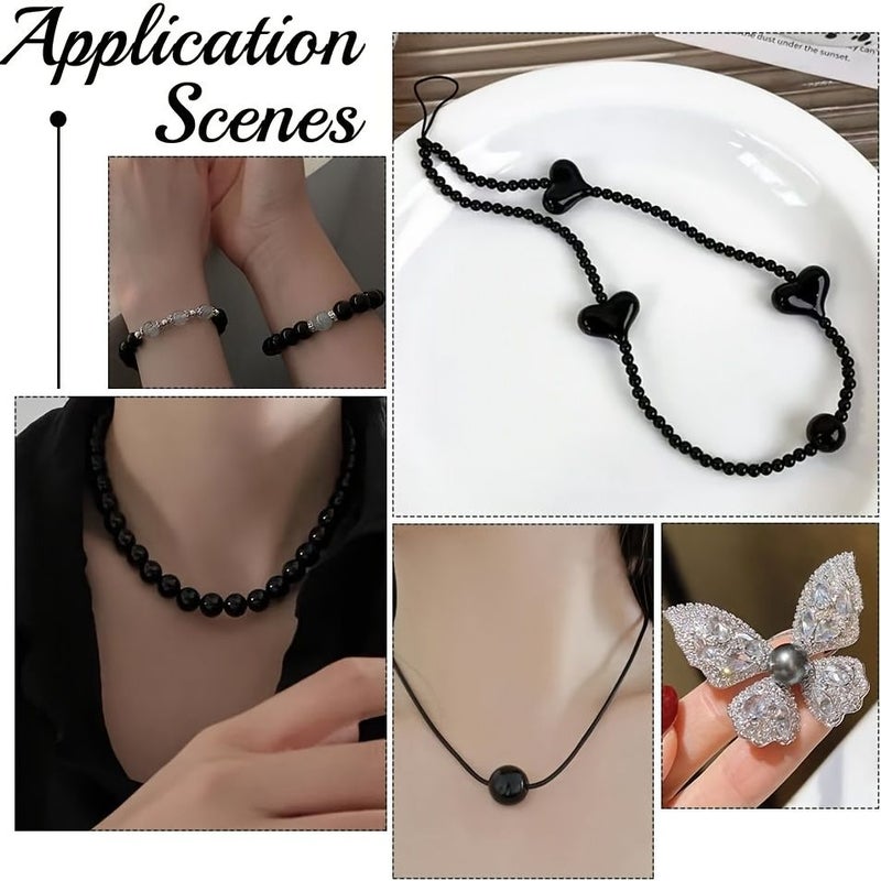 25 Pcs 9mm Black Beads 6mm Hole For DIY Handicraft - Image 5