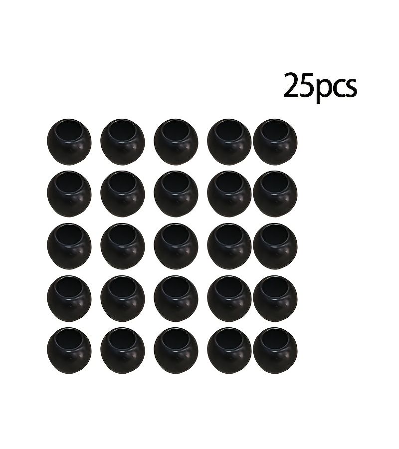 25 Pcs 9mm Black Beads 6mm Hole For DIY Handicraft - Image 1