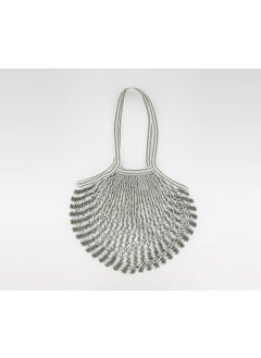 Tchibo Women Fishnet Shopper Bags 39 x 28 x 2 cm, Green and White  - Image 2
