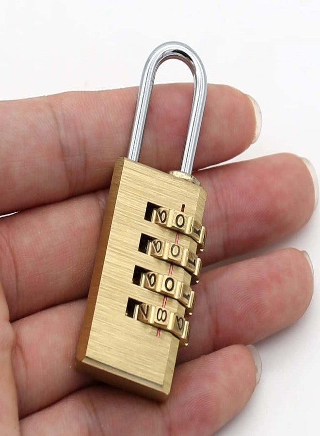 DESCTIDY Brass 4 Digit NumberLock for Travel Bags - Resettable Combination Padlock | Password Lock | Hand Bags Shaped Padlock |Locks for Travel Bags, Luggage Locks 1 Pc - Image 4