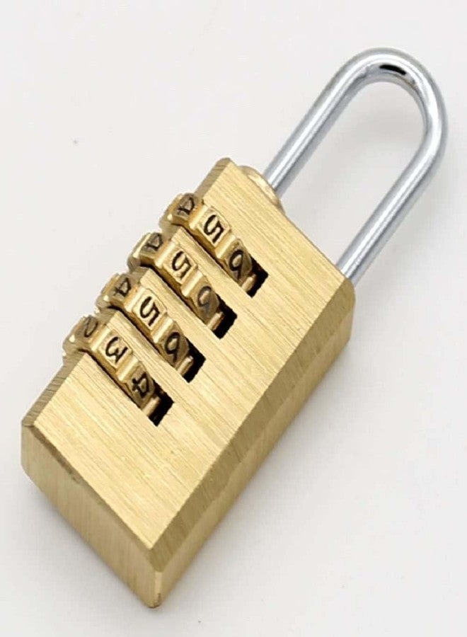 DESCTIDY Brass 4 Digit NumberLock for Travel Bags - Resettable Combination Padlock | Password Lock | Hand Bags Shaped Padlock |Locks for Travel Bags, Luggage Locks 1 Pc - Image 1