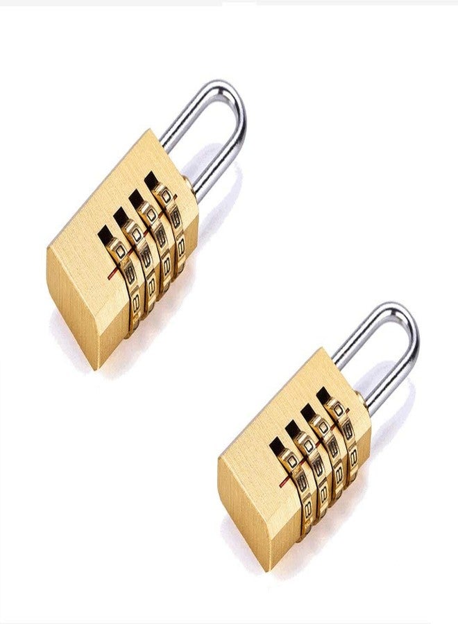 DESCTIDY Brass 4 Digit NumberLock for Travel Bags - Resettable Combination Padlock | Password Lock | Hand Bags Shaped Padlock |Locks for Travel Bags, Luggage Locks 1 Pc - Image 2