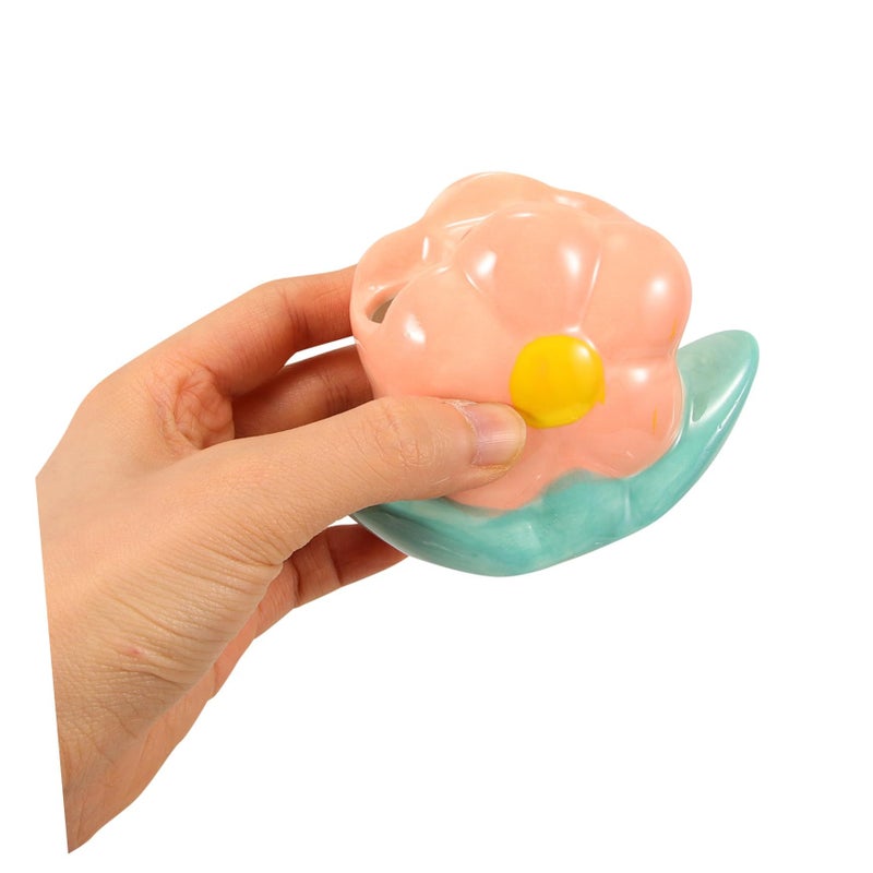 Ceramic Toothbrush Holder Modern Flower Design Countertop Organizer Space Saving - Image 5