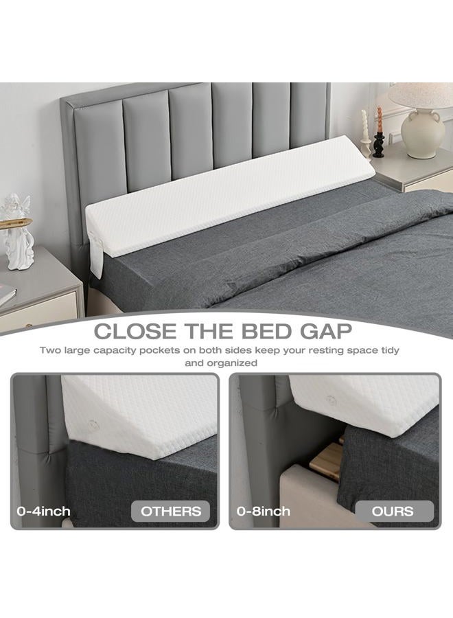 MIDLADE Twin Size Bed Wedge Pillow Headboard Wedge Pillow Mattress Wedge Bed Gap Filler Pillow Wedge,Close Gaps Between Mattress and Wall Dorm Bed Headboard Pillow Twin for Sleeping White Mattress Extender - Image 3