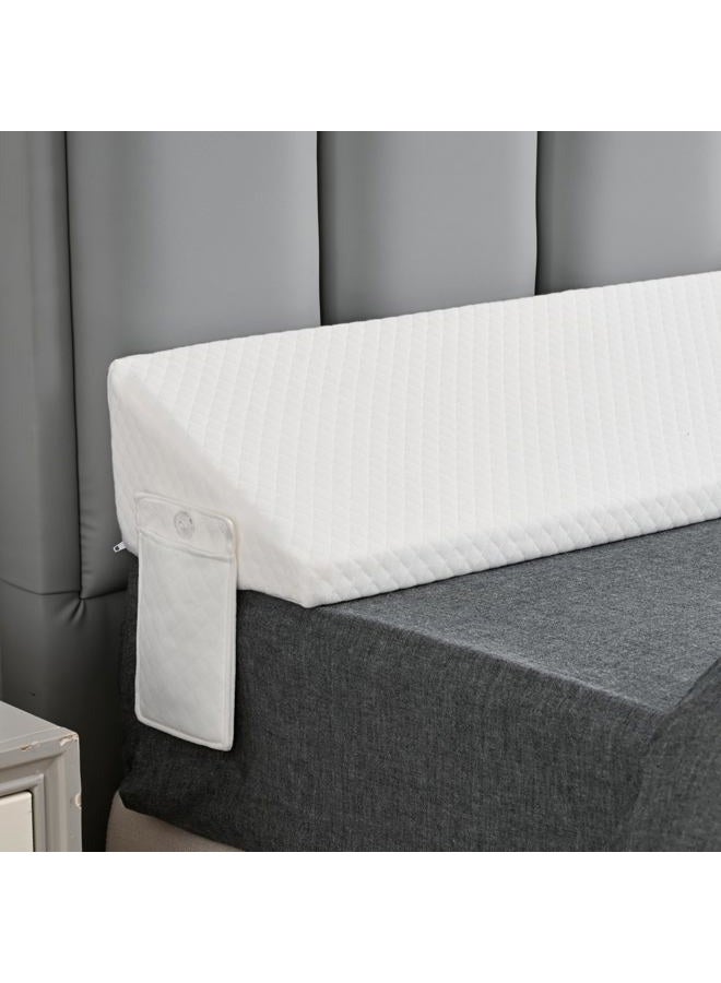 MIDLADE Twin Size Bed Wedge Pillow Headboard Wedge Pillow Mattress Wedge Bed Gap Filler Pillow Wedge,Close Gaps Between Mattress and Wall Dorm Bed Headboard Pillow Twin for Sleeping White Mattress Extender - Image 1