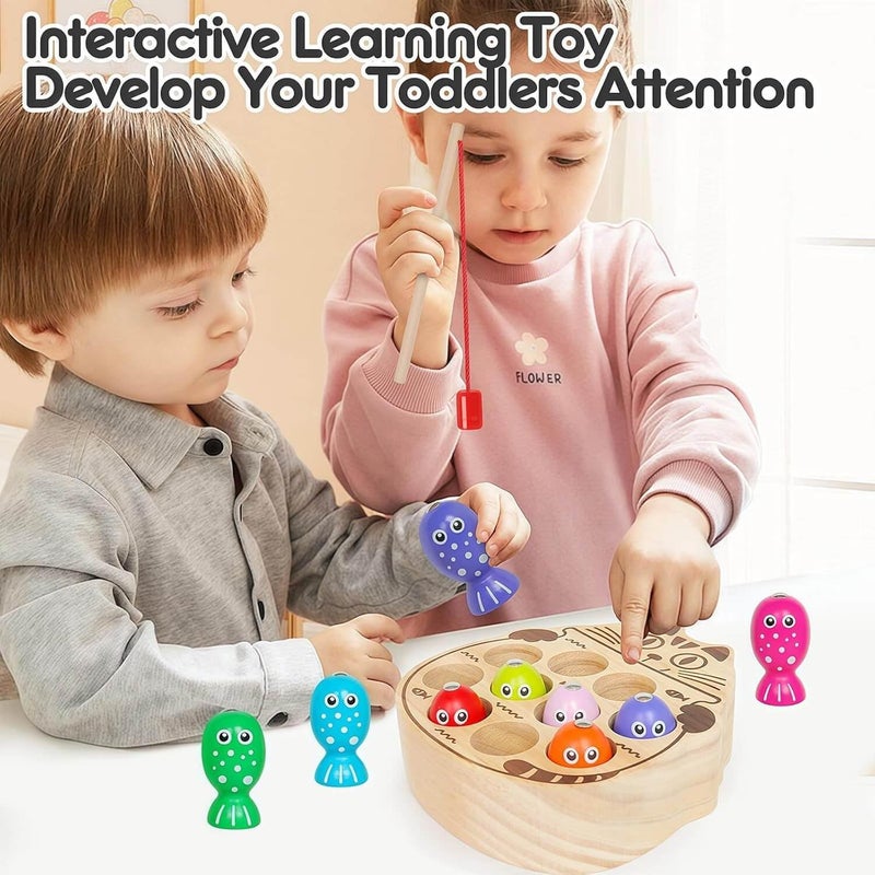 EDUTREE Montessori Magnetic Wooden Fishing Game for Toddlers Age 18M+, Educational Toy to Develop Fine Motor Skills & Hand-Eye Coordination, Ideal Gift for Early Learning - Image 3
