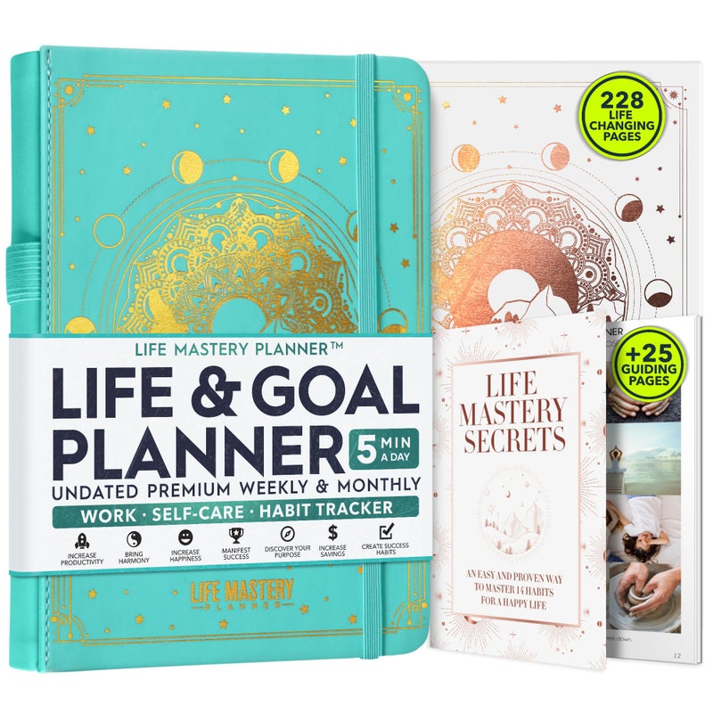 Freedom Mastery Life Mastery Planner - A 12 Month Journey to Crush Your Goals, Increase Productivity, Passion, Success & Happiness - Weekly & Monthly Life Planner, Habit-Tracker, Gratitude Journal & Organizer, A5 - Image 1