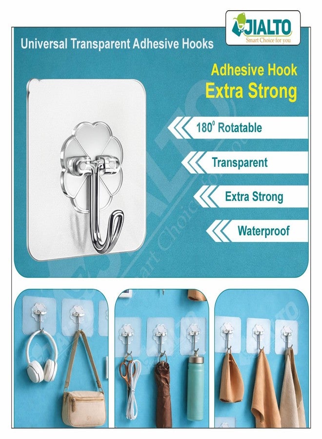 JIALTO Adhesive Hooks 10 Pcs Transparent Adhesive Wall Hangings for Home Decoration | 5kg Weight Capacity | Wall Decor Hanging Products Kitchen Towel - Image 5