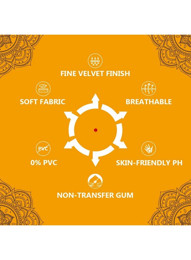 Eyetex Eyetex Pallavi Sticker Bindi/Pottu|Round|Aloe Vera & Papaya Extracts|Breathable Non-Irritating Velvet Fabric|P9|Red|20 Flaps - Image 3
