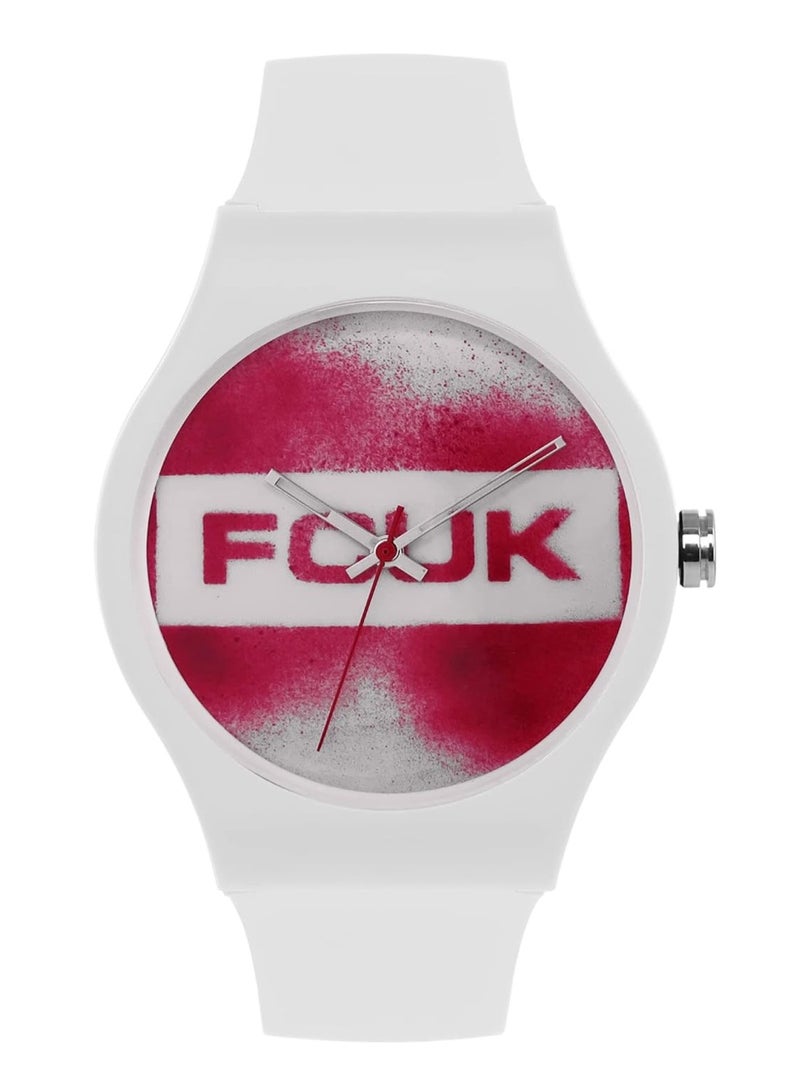 French Connection UK Men's Analog Watch with White Silicone Strap FC176W.R - Image 1