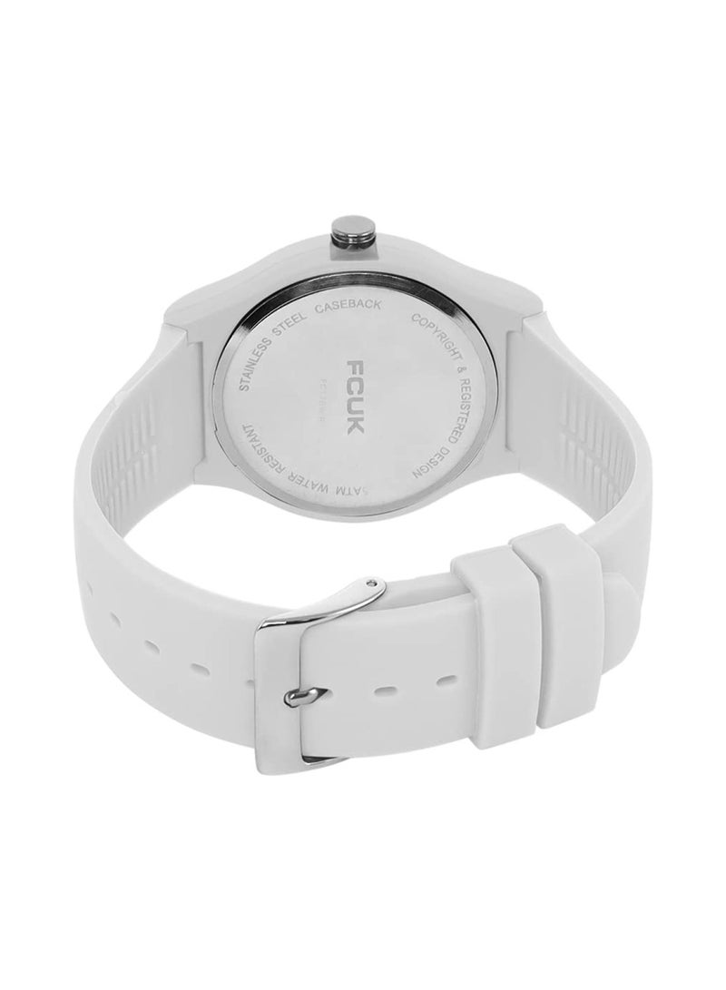 French Connection UK Men's Analog Watch with White Silicone Strap FC176W.R - Image 3