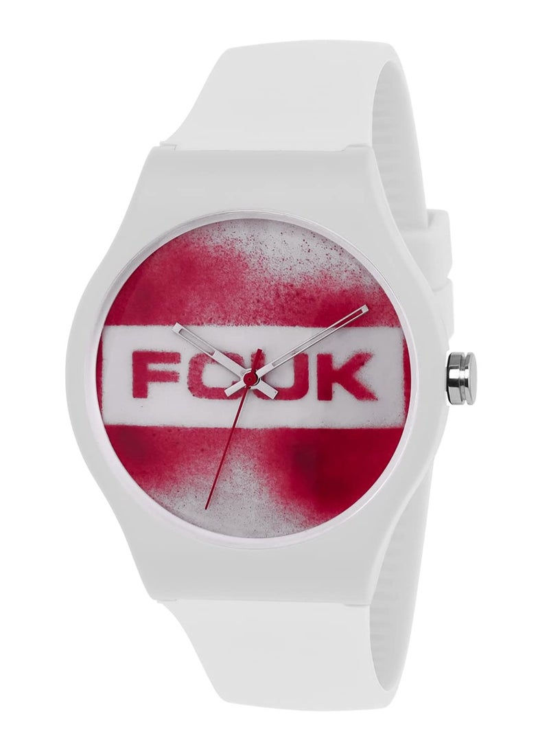 French Connection UK Men's Analog Watch with White Silicone Strap FC176W.R - Image 2