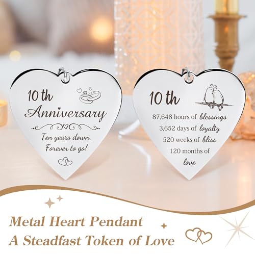 HELORAY 10 Year Anniversary Picture Frame Gifts for Couple 10 Year Anniversary Decorations Gifts for Wife 10 Year Gift Anniversary Customized Photo Frame Happy 10th Aniversario Decorations Gift for Him - Image 5