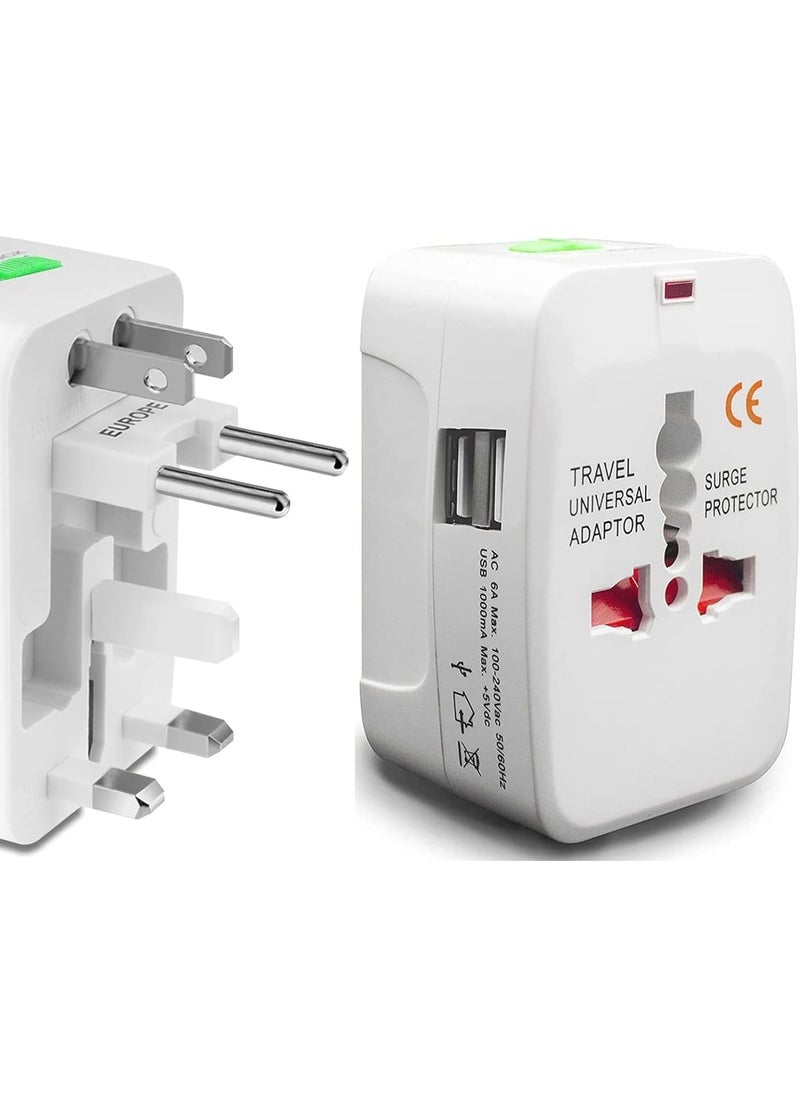 HI PLASST PINS N PLUGS HiPLASST International All in One Universal Travel Adapter EuropeUKUSChinaIndia Universal Worldwide Charger Plug for Phone Laptop Mobile 2 USB Universal Travel Adapter  - Image 1