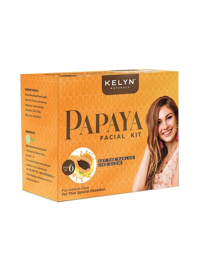 KELYN Papaya Facial Kit for Instant Glow | Keeps Skin Wrinkle & Blemish Free 6 Easy Steps, 60g (Multiple Use) Pack Of 1 - Image 1