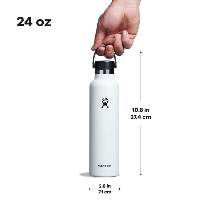 Hydro Flask Water Bottle - Insulated Stainless Steel - Non Spill, Leakproof in 24 Oz White - Image 4