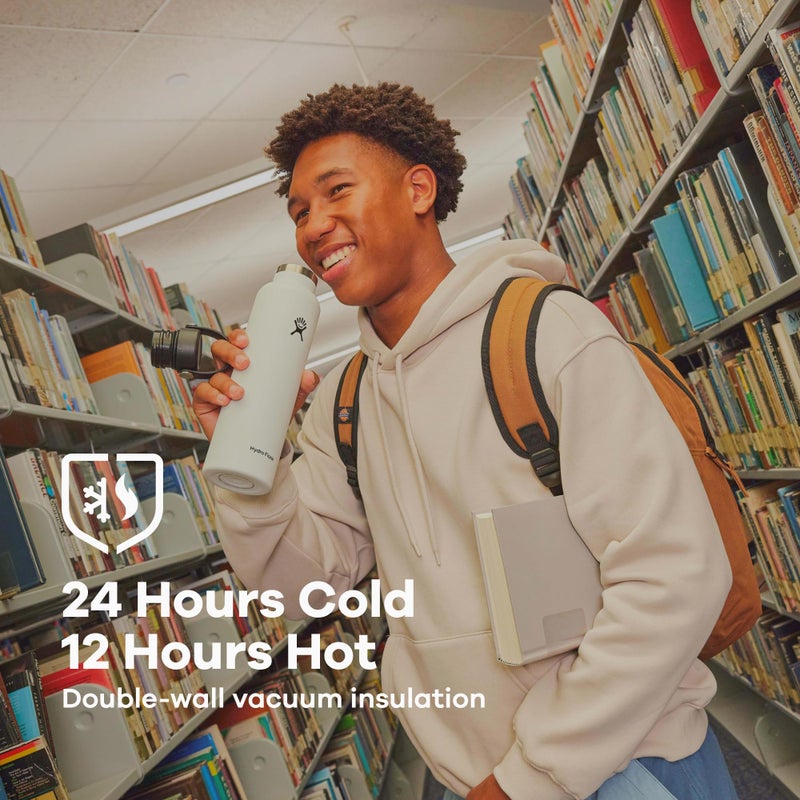 Hydro Flask Water Bottle - Insulated Stainless Steel - Non Spill, Leakproof in 24 Oz White - Image 2