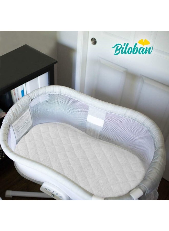 Biloban Bassinet Mattress Pad Cover Compatible With Halo Bassinet Swivel, Glide, Premiere And Luxe Series Sleeper, Waterproof Mattress Protector, 2 Pack, Ultra Soft Bamboo Sleep Surface  - Image 5
