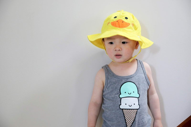 ZOOCCHINI Baby & Toddler Sun Hat â€“ UPF 50+ Protection, Lightweight Quick-Drying Microfiber, for Beach, Pool, and Outdoor Fun, Large (12-24 Months), Puddles The Duck - Image 4
