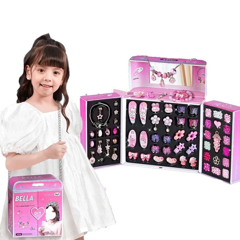 صندوق علي شكل حقيبة محمولة لصناعة الأسورة و السلاسل بالخرز - 7107 - Image 2