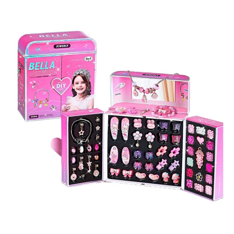 صندوق علي شكل حقيبة محمولة لصناعة الأسورة و السلاسل بالخرز - 7107 - Image 1