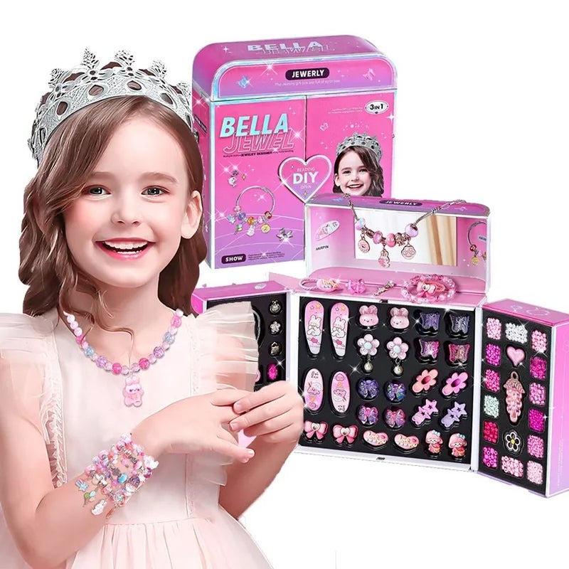 صندوق علي شكل حقيبة محمولة لصناعة الأسورة و السلاسل بالخرز - 7107 - Image 3