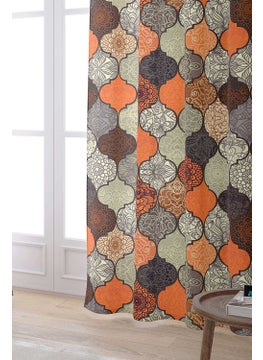 Cango Home Orange Brown Retro Vintage Digital Printed Curtain OTYK294-PR  - Image 2