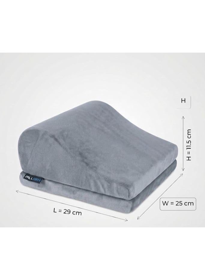 Plush Adjustable Baby Mini-Wedge Cushion - Elevated Support for Tummy Time and Sitting - Multipurpose Infant Propping Pillow with Soft Washable Cover - Grey - Image 4