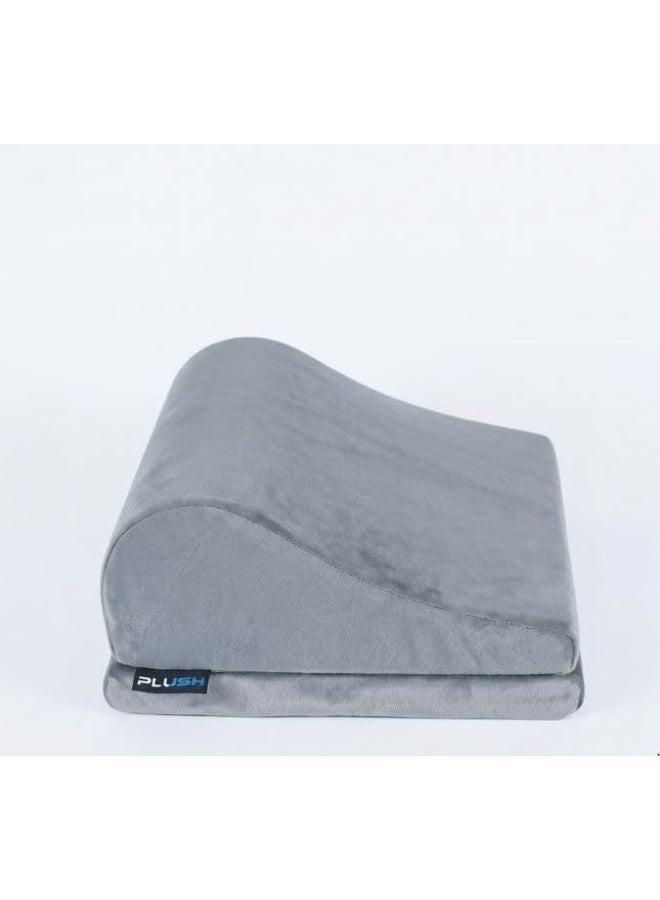 Plush Adjustable Baby Mini-Wedge Cushion - Elevated Support for Tummy Time and Sitting - Multipurpose Infant Propping Pillow with Soft Washable Cover - Grey - Image 5