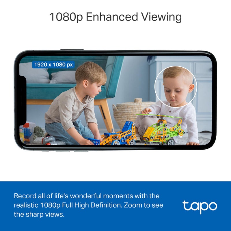 Tapo 1080P Indoor Wired Security Camera - Works as a Baby & Pet Monitor, Motion Detection, 2-Way Audio, Siren, Night Vision, Subscription-Free Local or Optional Cloud, Works with Alexa, C100(4-Pack) - Image 3