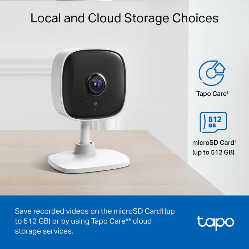 Tapo 1080P Indoor Wired Security Camera - Works as a Baby & Pet Monitor, Motion Detection, 2-Way Audio, Siren, Night Vision, Subscription-Free Local or Optional Cloud, Works with Alexa, C100(4-Pack) - Image 4