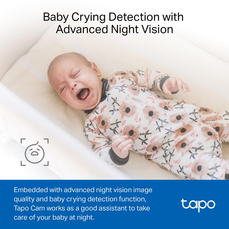 Tapo 1080P Indoor Wired Security Camera - Works as a Baby & Pet Monitor, Motion Detection, 2-Way Audio, Siren, Night Vision, Subscription-Free Local or Optional Cloud, Works with Alexa, C100(4-Pack) - Image 5