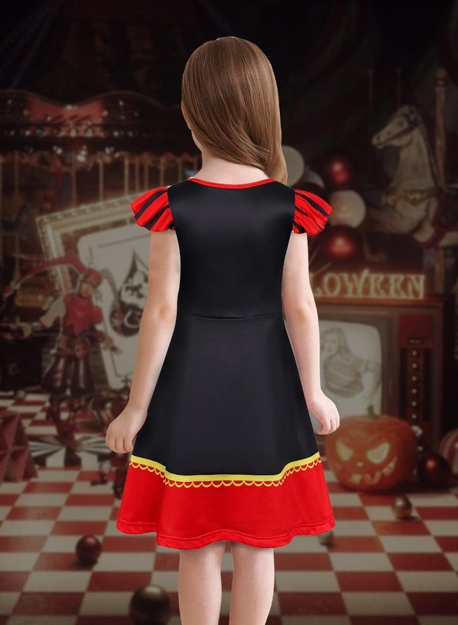 Eledobby Queen Of Hearts Dress for Girls Princess Costume Halloween Outfits Birthday Party Dresses 7-8Years - Image 3