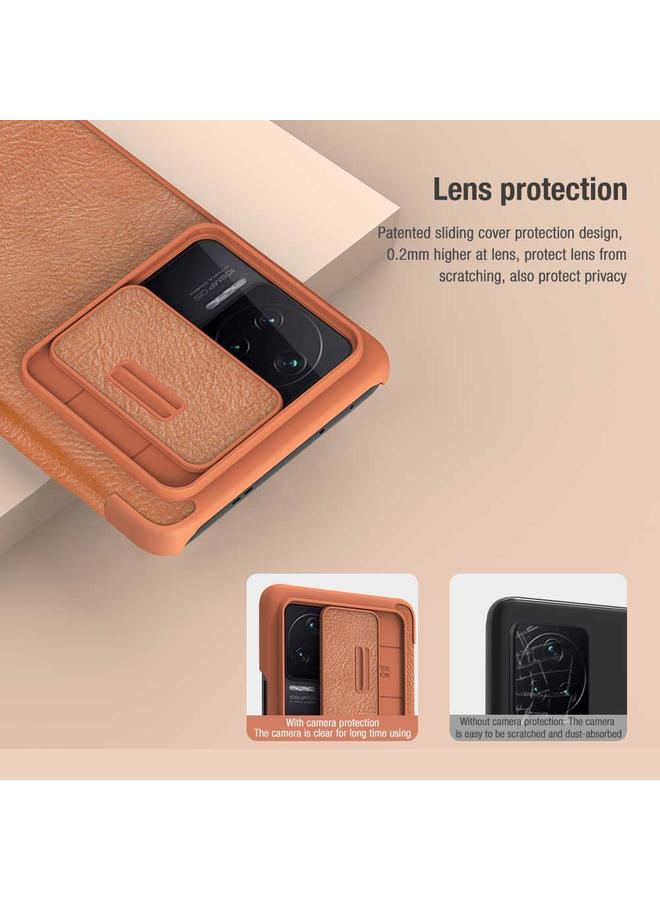 Nillkin Case For Xiaomi Redmi K50 / K50 Pro QIN Series Pro Sliding Camera Cover Leather Phone Case - Image 5