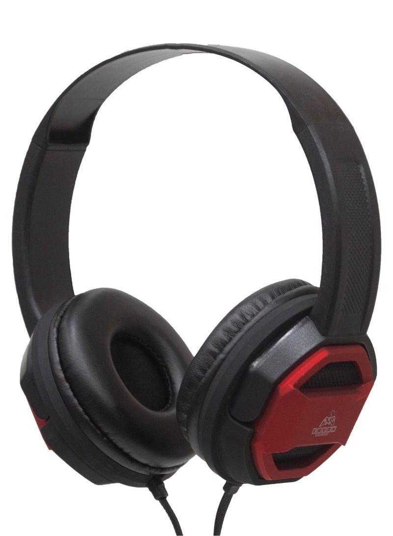 كايان سماعات كايان KN-802 ستيريو هاي فاي مع صوت جهير إضافي - سماعة رأس سلكية فوق الأذن مع موصل 3.5 مم، صوت عالي الدقة، حزام رأس مريح، وتصميم قابل للطي - أسود / أحمر - Image 2